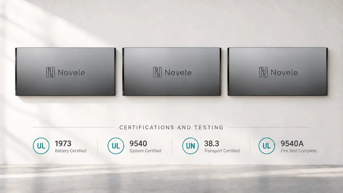 Novele’s EnergyBoard Achieves UL 1973, UL 9540 and UN 38.3 Certifications and Completes UL 9540A Testing